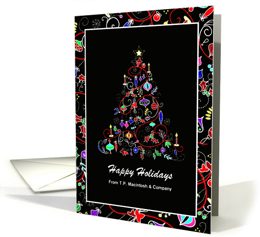 Christmas - Contemporary Colorful Tree - Framed card (661839)