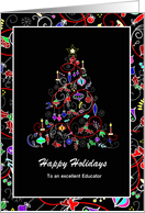 Christmas Season - Teacher Contemporary Colorful Tree card