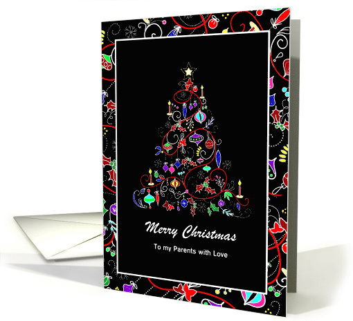 Christmas - Parents - Contemporary Colorful Tree card (661853)