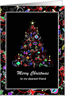 Christmas - Friend - Contemporary Tree Framed card