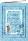 Happy Holidays Paper Carrier Wolf & Snowflakes card