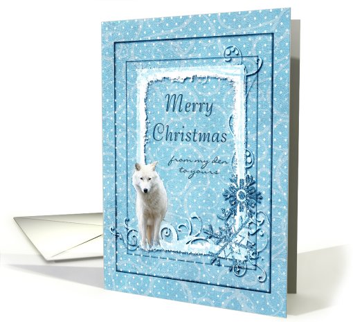 Merry Christmas, My Home to Yours, Wolf & Snowflakes card (663714)