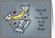Be my Bell Ringer - Bells - Doves with Banner and hearts card
