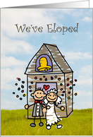 We’ve Eloped - Bell - Church - Sky - Bride and Groom card