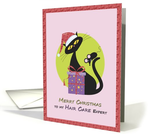 Merry Christmas to my Hair Care Professional, Santa Kitty - Mouse card