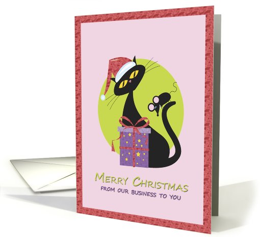 Merry Christmas Business to Customer Santa Kitty - Mouse card (673529)