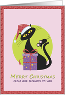 Merry Christmas Business to Customer Santa Kitty - Mouse card
