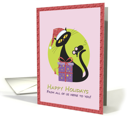 Happy Holidays From Business to Customer Santa Kitty - Mouse card