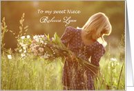 Flower Girl - Niece - Soft Meadow Flowers card