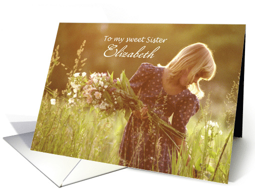 Flower Girl - Sister - Soft Dreamy Photo card (675397)
