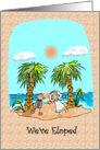 We’ve Eloped Bride & Groom - Island with Palms card