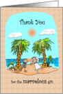 Thank You for the Wedding Gift - Bride & Groom - Island with Palms card