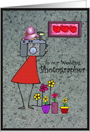 Thank You Wedding Photographer - Female Photographer in Dress card