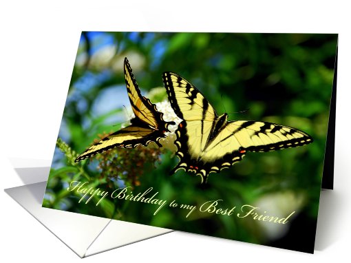 Happy Birthday Best Friend - Swallowtail Butterflies card (679956)