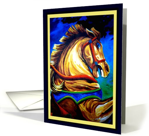 Carousel Horse Digitally Painted card (680012)