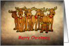 Merry Christmas Group of cute Reindeer card