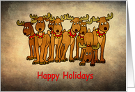 Happy Holidays - Group of cute Reindeer card