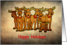 Happy Holidays - Group of cute Reindeer card