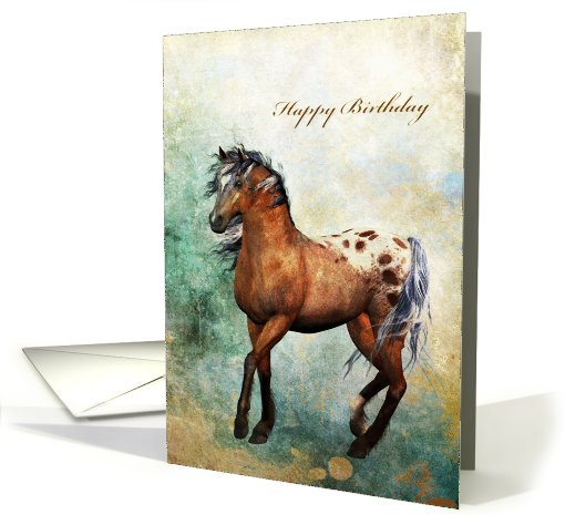 Wild Horse - Prancing- Happy Birthday card (686530)