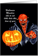 Halloween - Frigntening Scary Monster Beast card