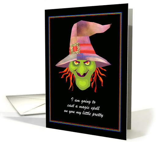 Halloween - Friendly Green Faced Witch card (688786)