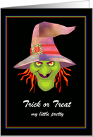 Halloween - Trick or Treat - Scary Green Witch card