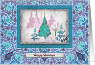 Happy Holidays - Vintage Christmas Tree Scene card