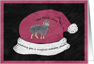 The Black Lamb - Pink Santa Hat card