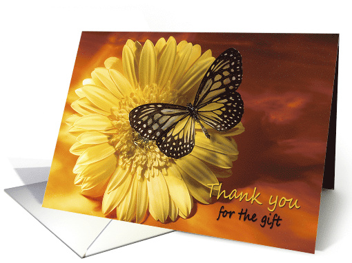 Thank you for the gift - Elegant Butterfly on a Yellow... (691916)