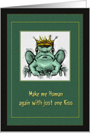Halloween - Golden Crowned Kiss Me Frog card