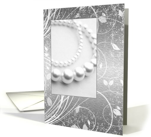 Silver - Pearl Necklace - Sparkle card (696924)