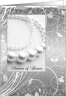Matron of Honor - Best Friend - Pearl Necklace - Silver card