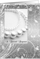 Maid of Honor - Best Friend - Pearl Necklace - Silver card
