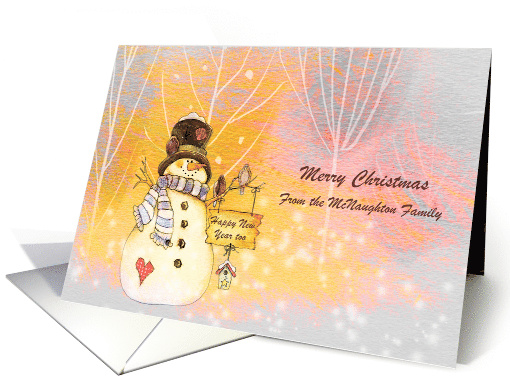 Christmas Season - Happy Pastel Snowman card (698494)