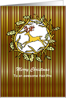 Christmas - Hair Dresser - Hair Stylist - Deer Wreath Unisex card