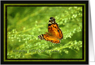 Mother’s Day - Butterfly on Linen look card