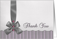 Note Card - Thank you - Stripes and Solids - Linen look card