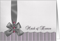 Maid of Honor Invitation - Stripes and Solids - Linen look card