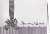 Matron of Honor Invitation - Stripes and Solids - Linen look card