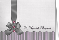 Be in my Wedding Invitation - Stripes and Solids - Linen look card
