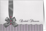 Bridal Shower Invitation - Stripes and Solids - Linen look card