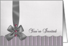 Bachelorette Party Invitation - Stripes and Solids - Linen look card