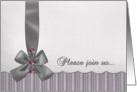 Wedding Rehearsal Dinner Invitation - Stripes and Solids - Linen look card