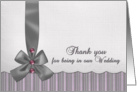 Thank you Wedding Attendant - Stripes and Solids - Linen look card