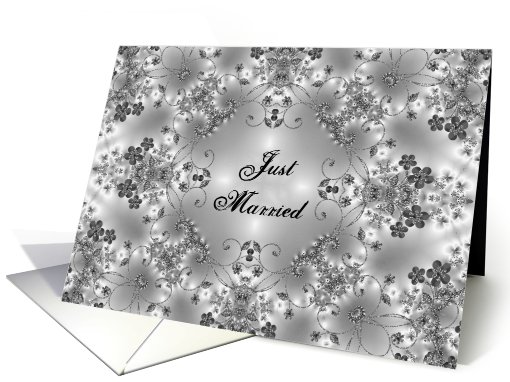 Just Married Announcement - Floral Design card (703243)