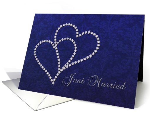 Just Married Announcement - Diamond Hearts Design card (703402)