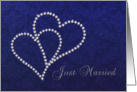 Just Married Announcement - Diamond Hearts Design card