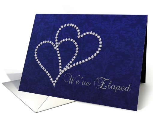 Elopement Announcement - Diamond Hearts Design card (703404)