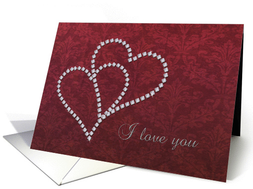 Note Card - I Love You - Diamond Hearts Design card (703415)