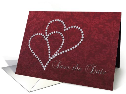 Save the Date - Wedding - Diamond Hearts Design card (703475)